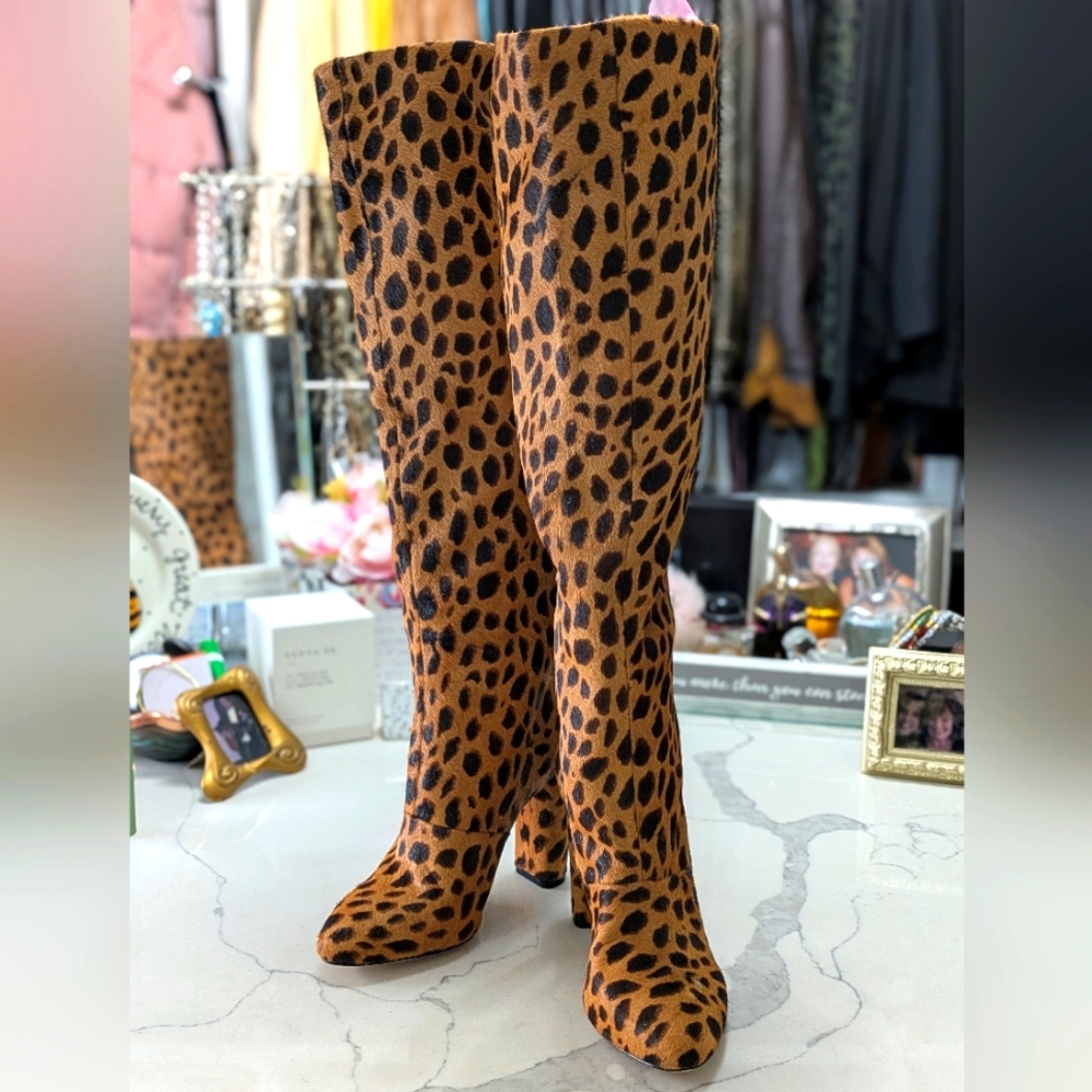 NWOT Antonio Melani Leopard Print Knee-High Boots Size 7